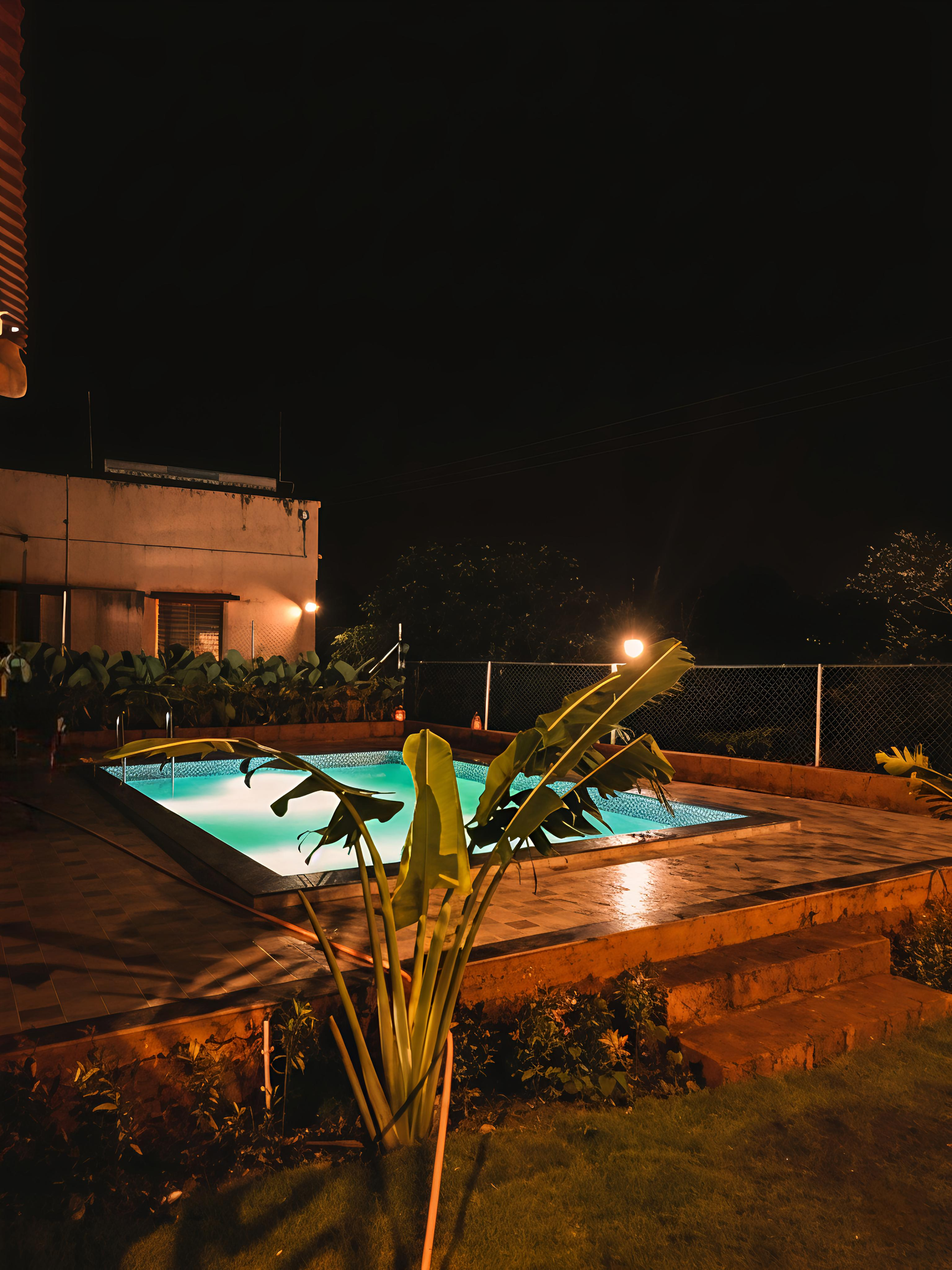 Large swimming pool at villa in Amba